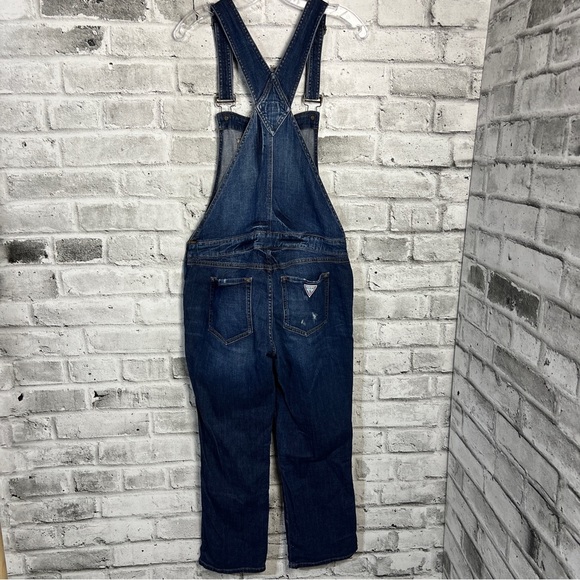 Guess Distressed Denim Straight Leg Jean Overalls - Picture 7 of 12